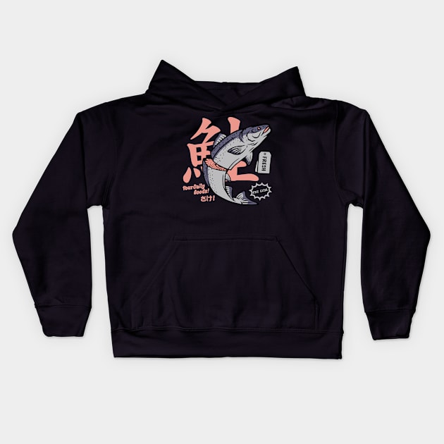 Nigiri Salmon Kids Hoodie by Fry Guds